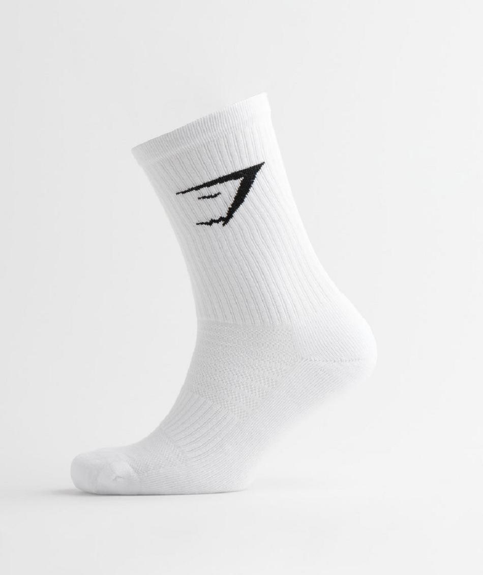 Calcetines Gymshark Crew 3pk Accessories Blancas | CO 4141ZUT